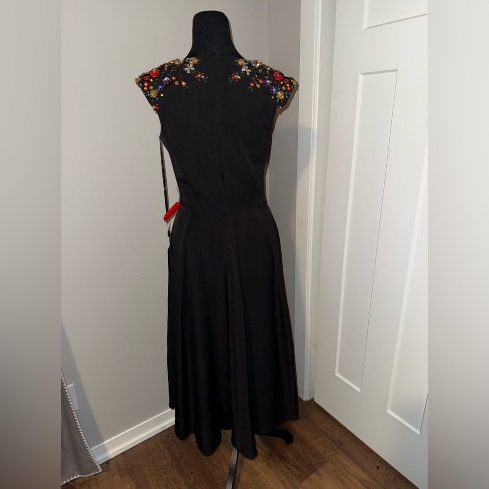 New | Mac Duggal 70214 Beaded Cap Sleeve A-Line
Midi Dress in Black Multi 4 - Picture 4 of 11